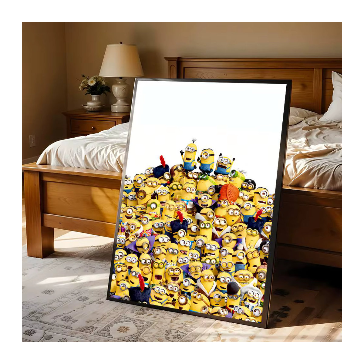 Rahmenloses Leinwandgemälde Minions Cartoon-Poster als selbstklebende Wanddekoration für Kinderzimmer und Wohnzimmer, mehrfarbig, Hochformat - Bild 3