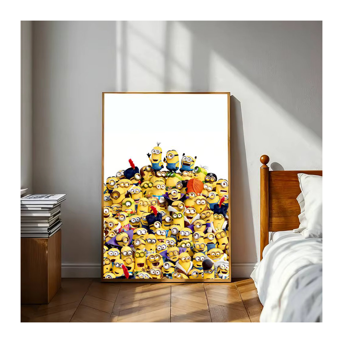 Rahmenloses Leinwandgemälde Minions Cartoon-Poster als selbstklebende Wanddekoration für Kinderzimmer und Wohnzimmer, mehrfarbig, Hochformat - Bild 4