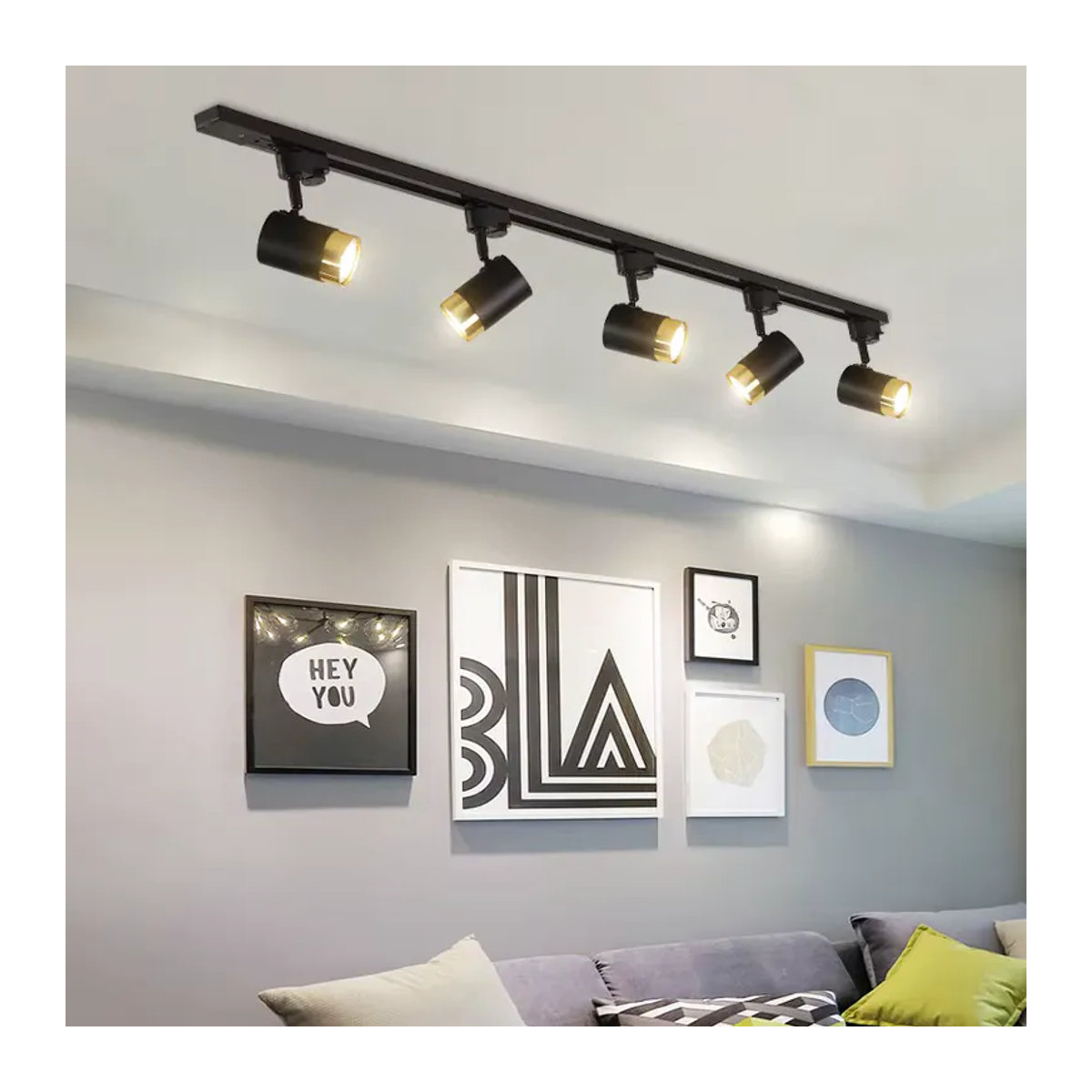 Ramalho LED Schienensystem Schienenleuchte mit COB Spots in Schwarz für modernes Wohnzimmer und Bekleidungsgeschäfte - Bild 1