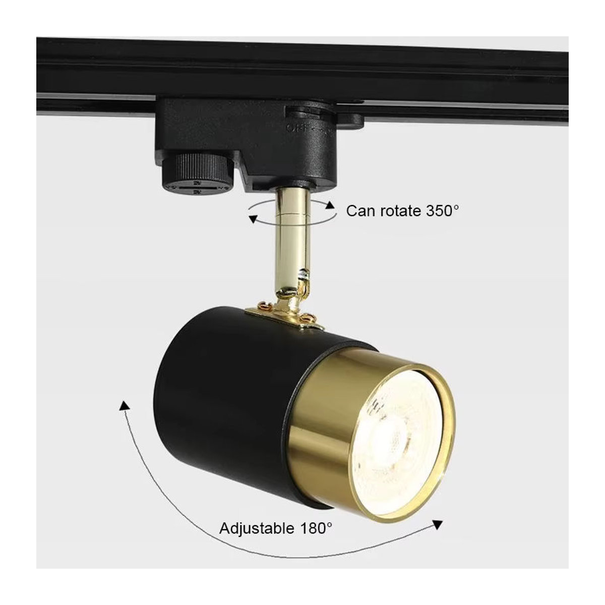 Ramalho LED Schienensystem Schwarz Modern mit GU10 Multi-Winkel verstellbaren Deckenleuchten - Bild 2