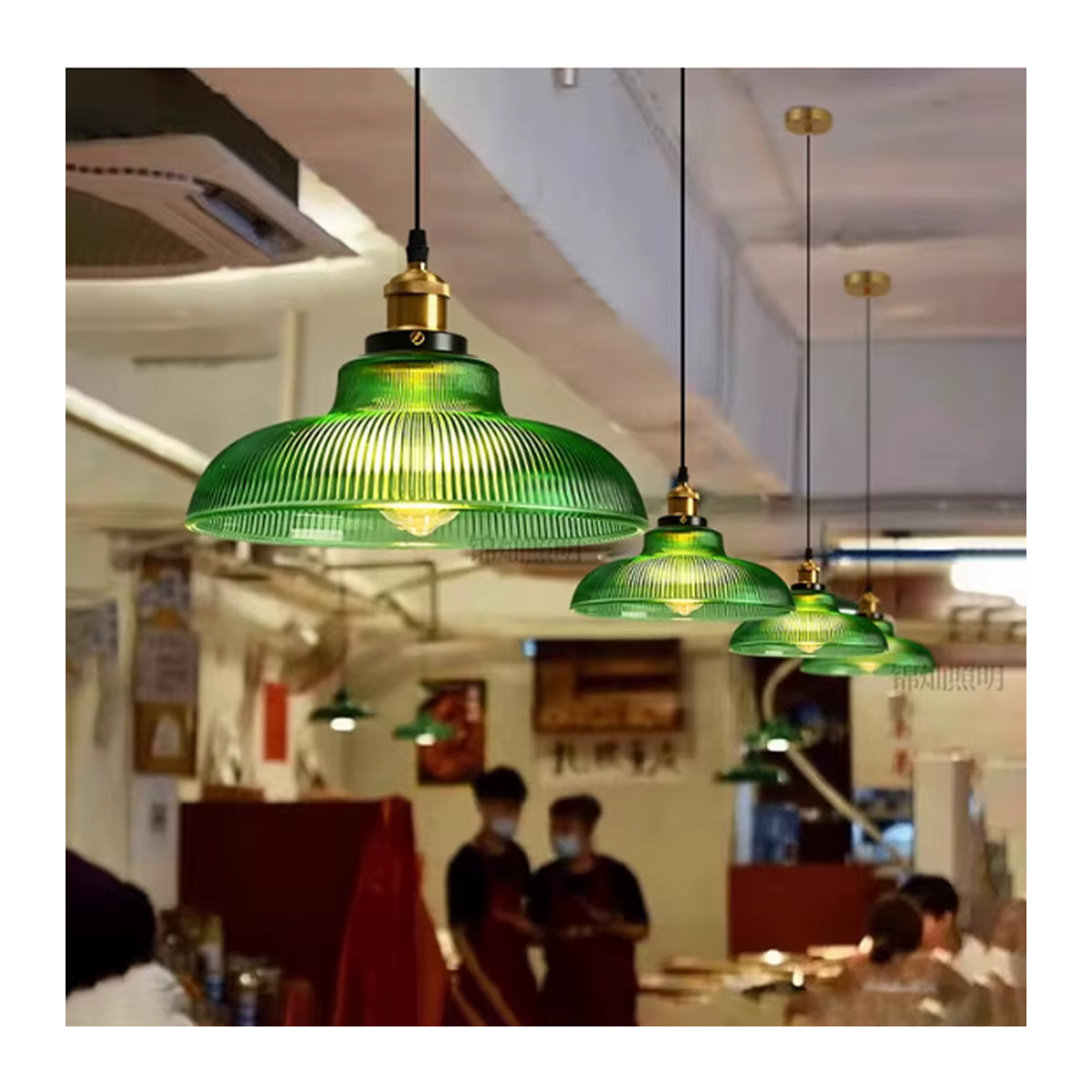 Ramalho Moderne LED Pendelleuchte aus Glas in Grün - Bild 2