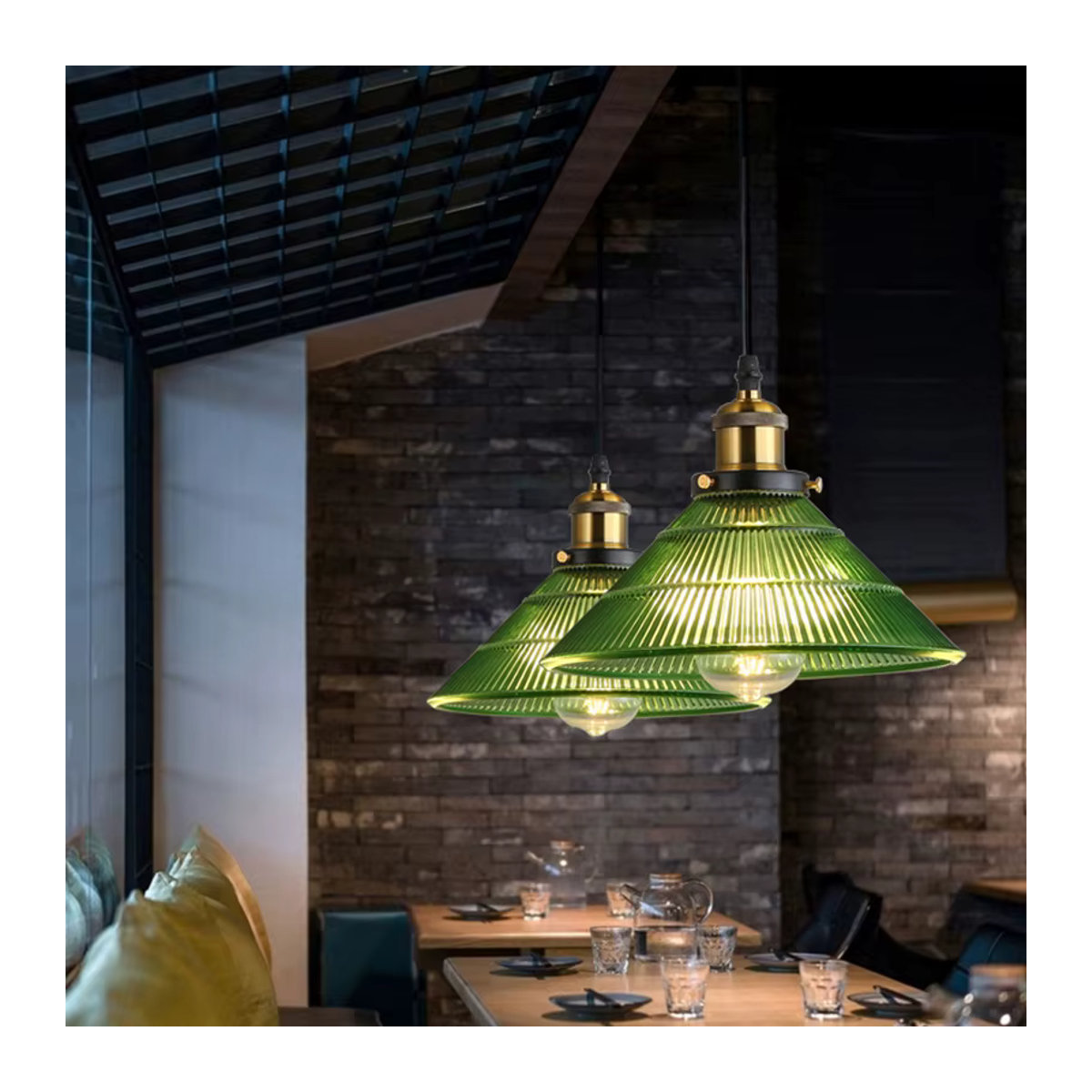 Ramalho Moderne LED Pendelleuchte aus Glas in Grün - Bild 3