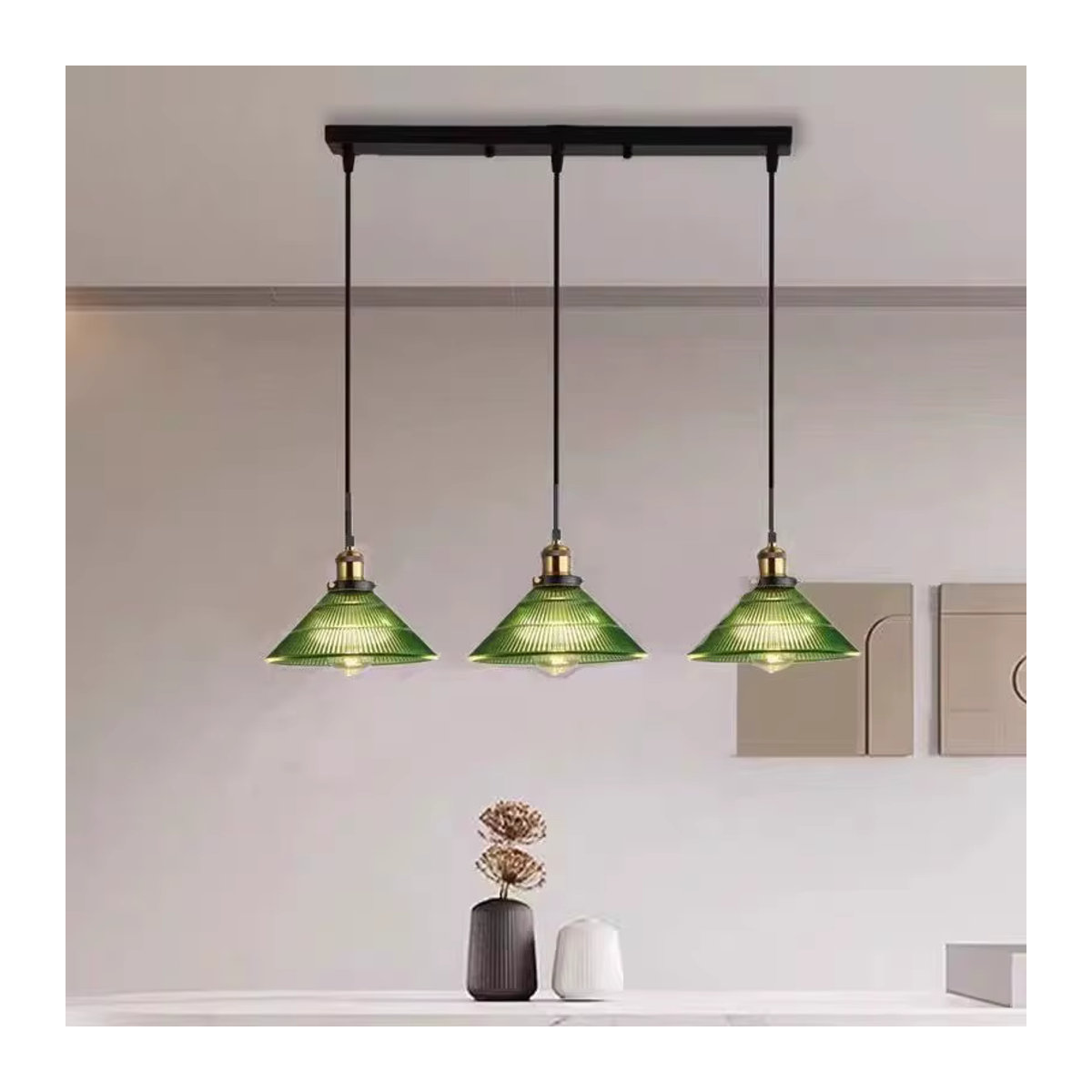 Ramalho Moderne LED Pendelleuchte aus Glas in Grün - Bild 4