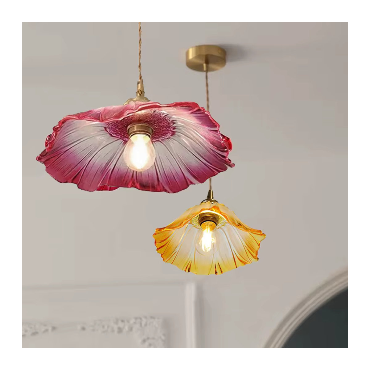 Ramalho Pendelleuchte aus buntem Glas im Retro-Design - Bild 2