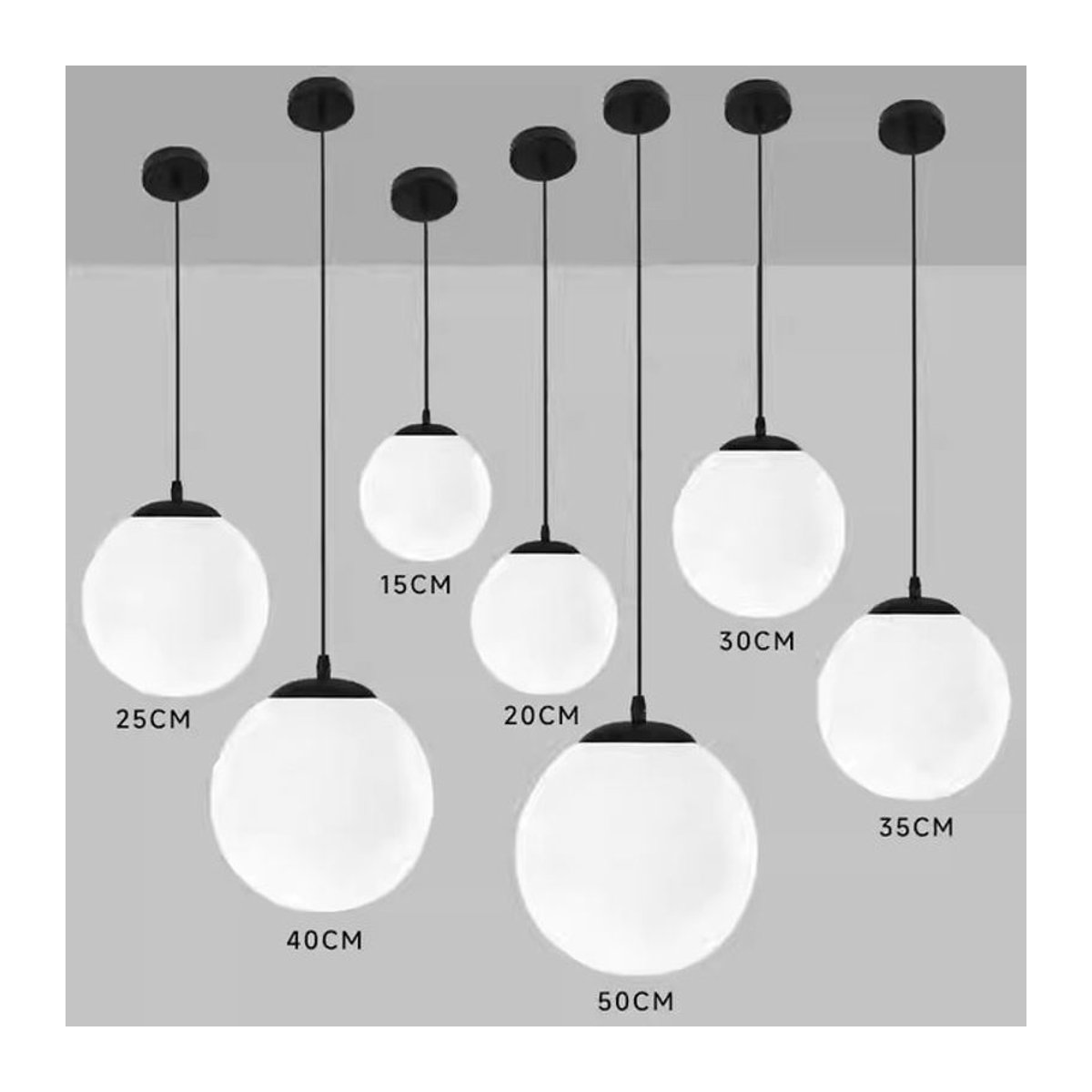 Ramalho Pendelleuchte Globus aus Glas in Weiß minimalistisches Design für Esszimmer und Wohnzimmer - Bild 1