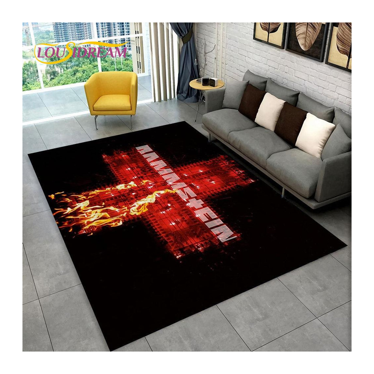 Rammstein Heavy Metal Rock Band Teppich Schwarz B: 230 cm, T: 160 cm - Bild 1