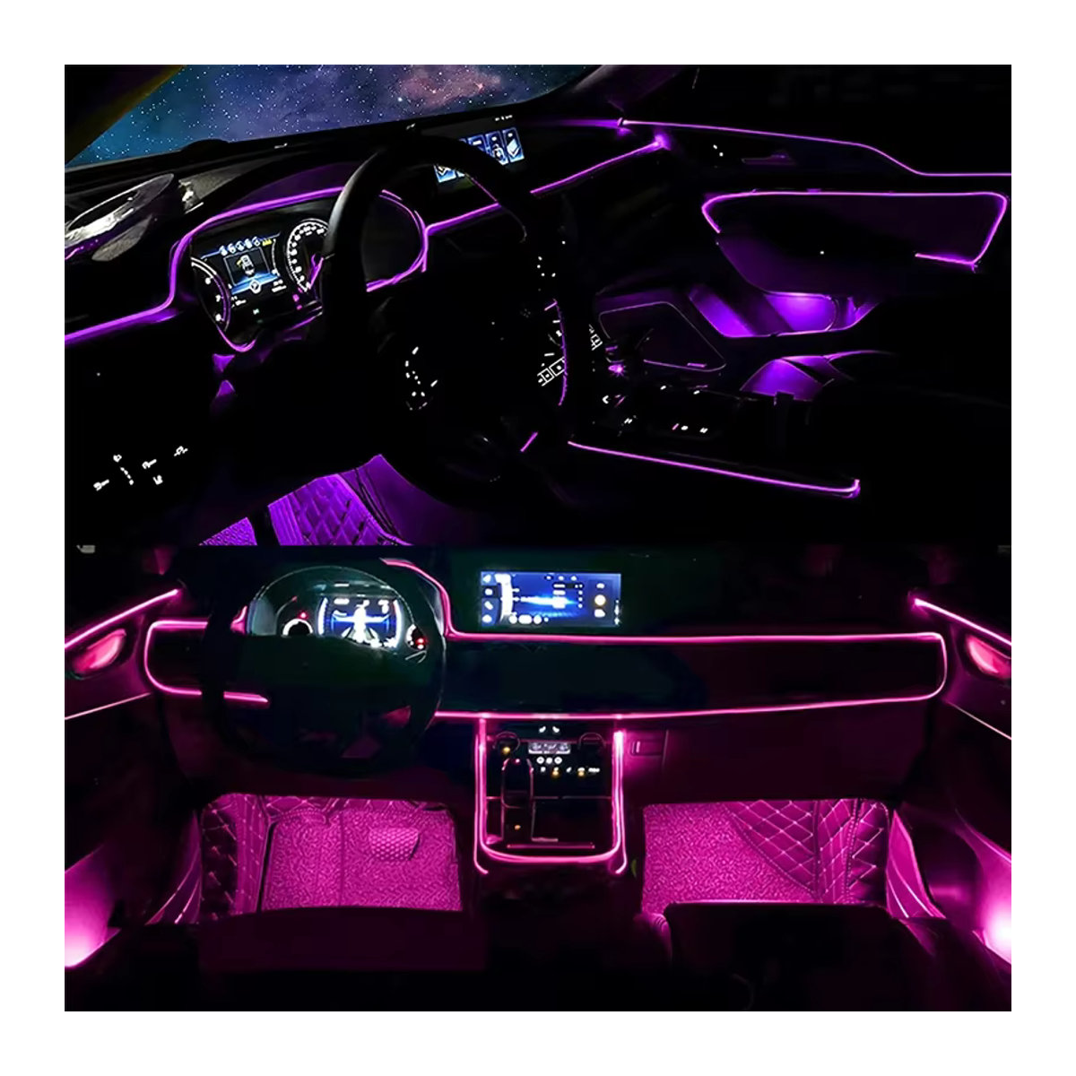 RAN COLOR RGB LED-Streifen für die Auto-Innenraumbeleuchtung mit App-Steuerung, bunt, 12 V - Bild 3