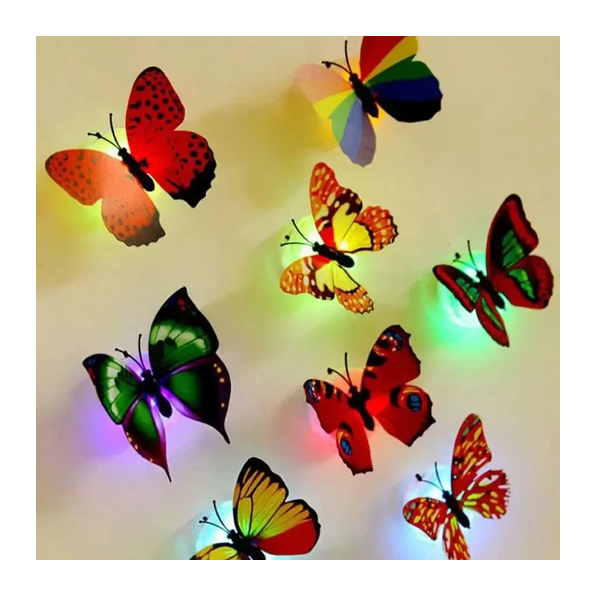 Ranpo Buntes LED Schmetterling Nachtlicht als dekorative Wandleuchte zum Aufkleben für dein Zuhause - Bild 3