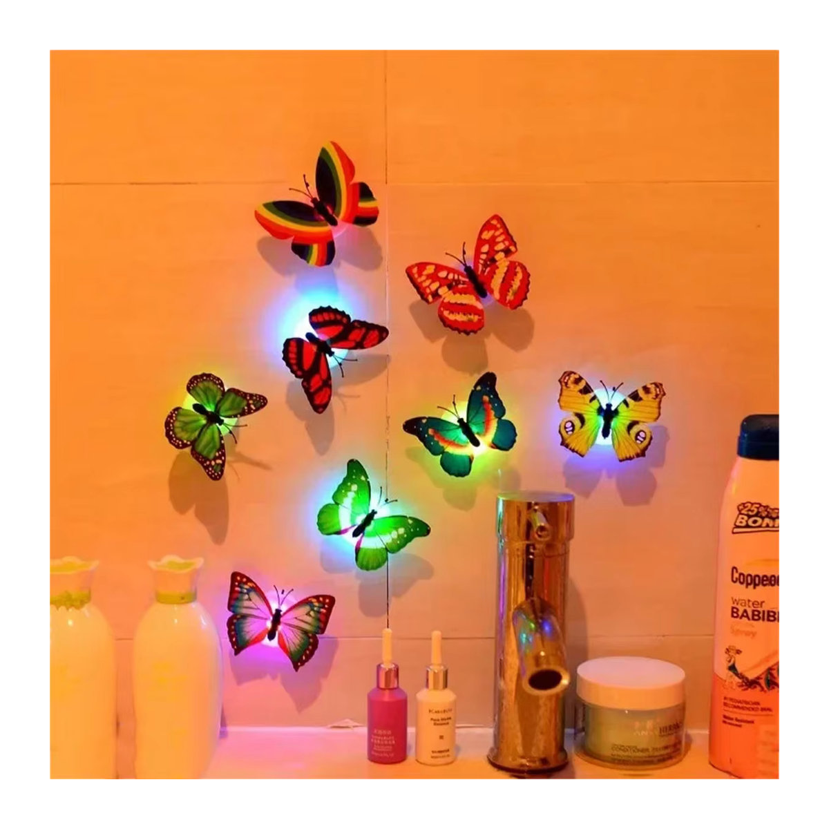 Ranpo Buntes LED Schmetterling Nachtlicht als dekorative Wandleuchte zum Aufkleben für dein Zuhause - Bild 6