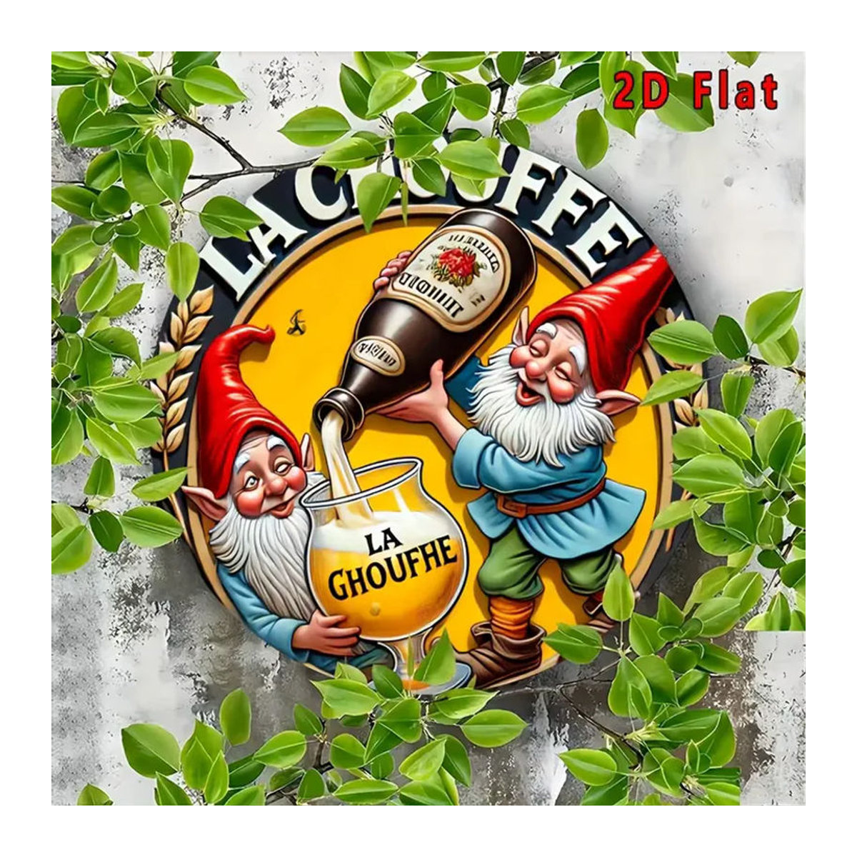 Raschuf Beer Vintage Metall-Blechschild, quadratische Wanddekoration mit Tier-Motiv, mehrfarbig, B/H: 20,32 x 20,32 cm - Bild 4