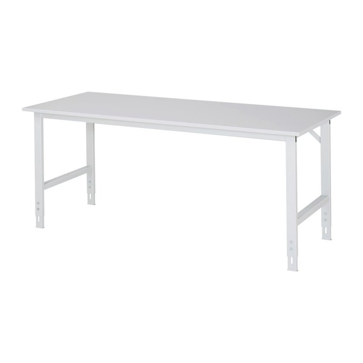 Rau Arbeitstisch Serie Tom mit Melamin-Platte in Grau und Weiß, B/T/H: 200 x 80 x 76-108 cm - Bild 1