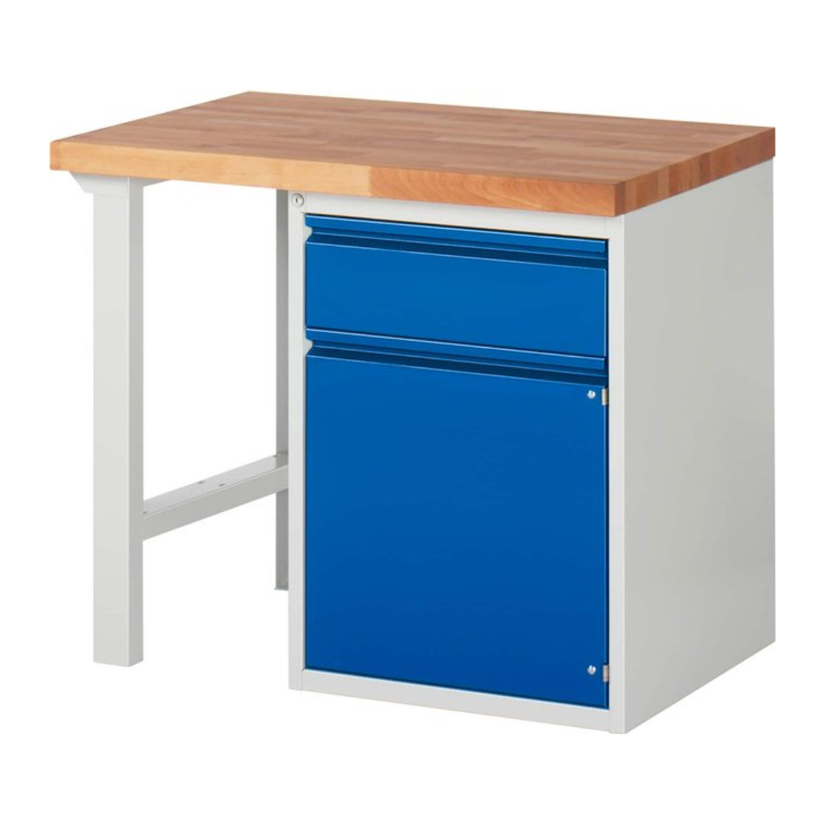 Rau Werkbank Basic Serie 7 Modell 7502-1 in Buche und Blau, B/T/H: 100 x 70 x 84 cm - Bild 1