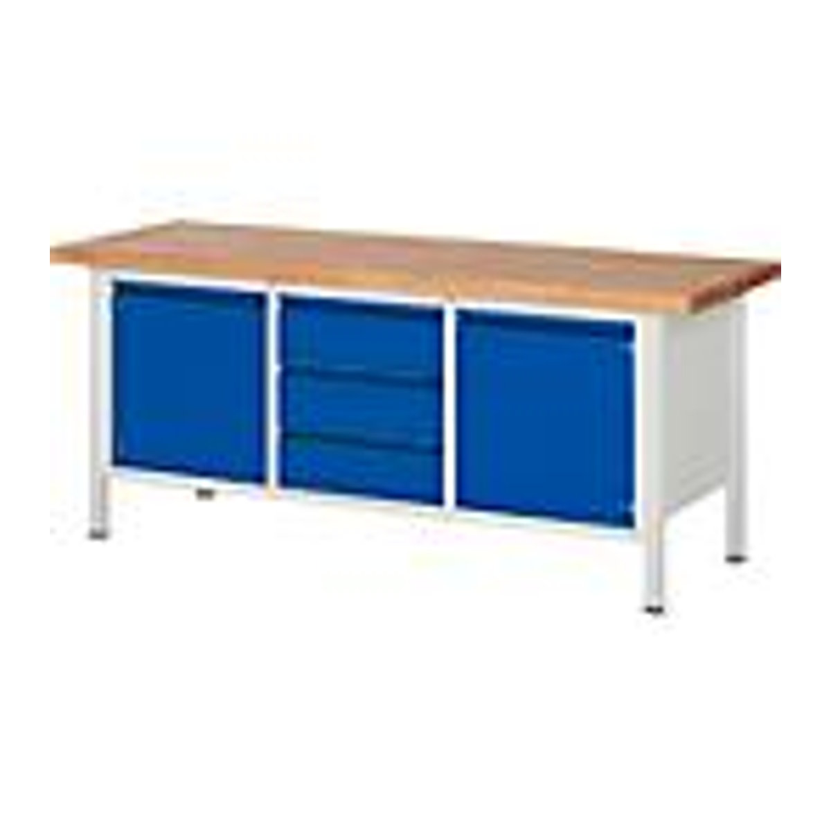 Rau Werkbank Serie Basic 8 Modell 8569-2 in Buche und Blau, B/T/H: 200 x 70 x 84 cm - Bild 2