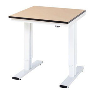 Rau Werktisch Adlatus elektrisch höhenverstellbar mit 22 mm MDF-Platte in Braun und Grau, B 750 x T 800 x H 720-1120 mm
