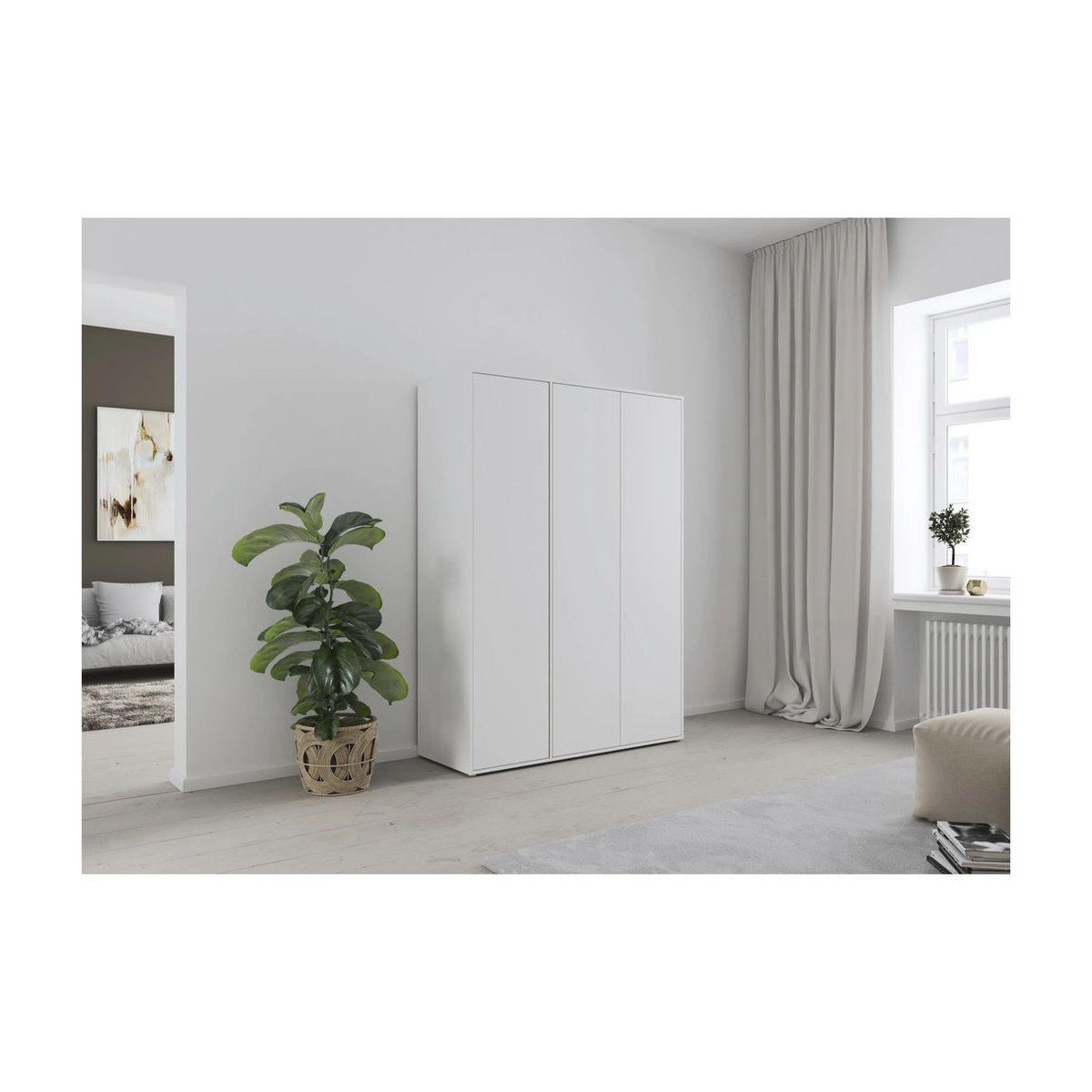 Rauch Nabila Drehtürenschrank Modern Minimalistisch Weiß B/T/H: 140 x 53 x 194 cm - Bild 2