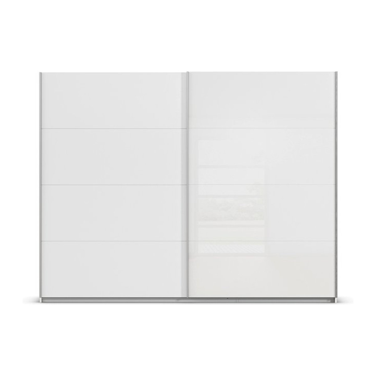 RAUCH Quadra Schwebetürenschrank Modern in Weiß und Orange mit Glaselementen, B: 271 cm, H: 210 cm - Bild 1