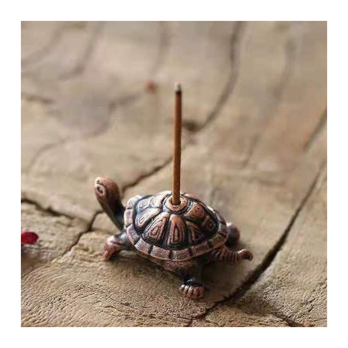 Räuchergefäß in Schildkrötenform als Halter für Räucherstäbchen in Braun mit Vintage-Design - Bild 1