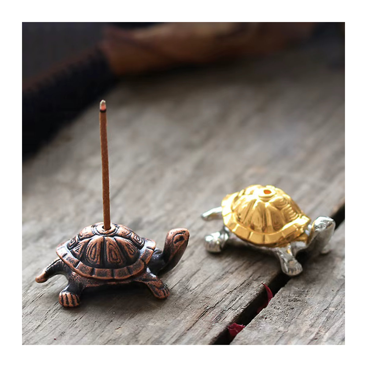 Räuchergefäß in Schildkrötenform als Halter für Räucherstäbchen in Braun mit Vintage-Design - Bild 2
