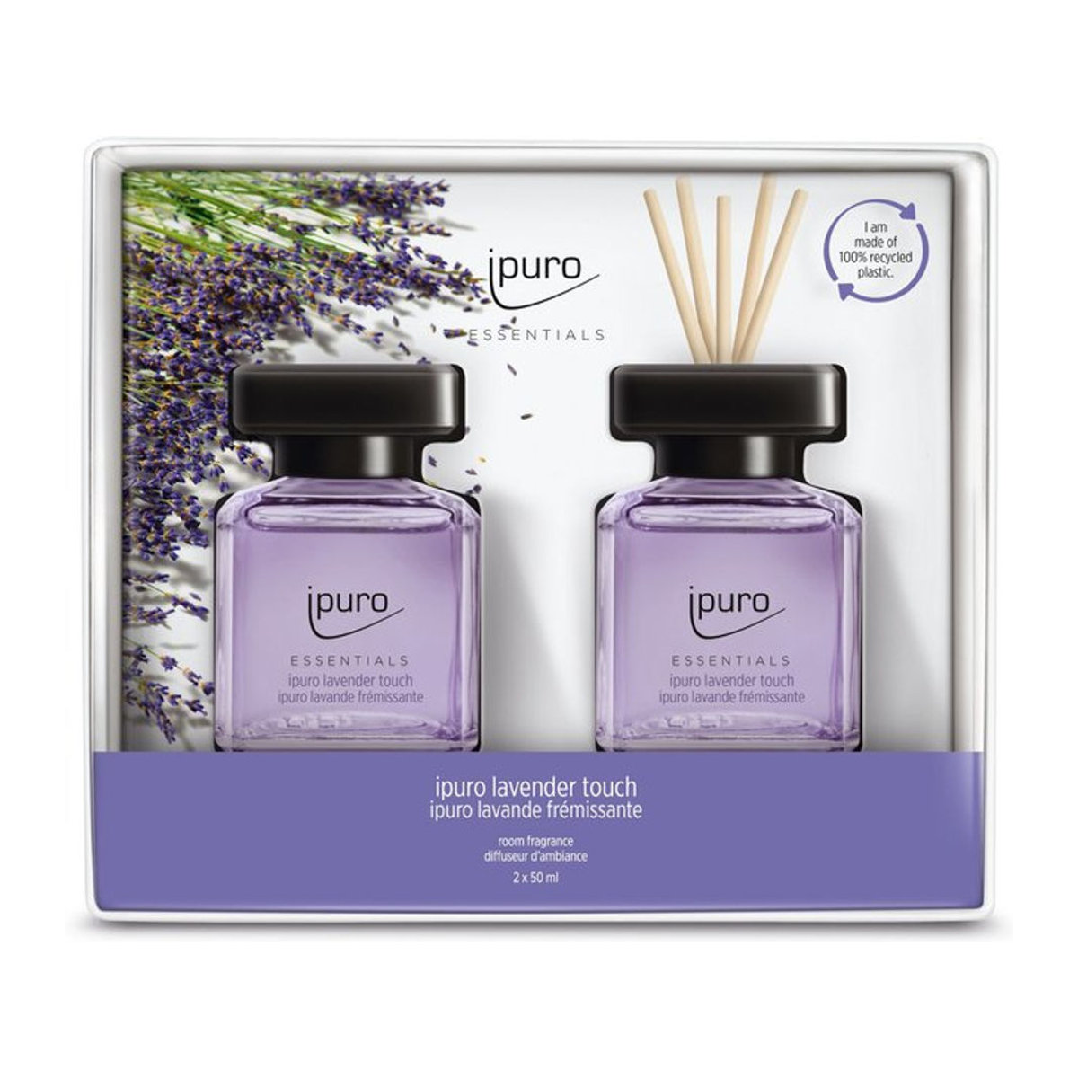 Raumduft ipuro LAVENDER TOUCH in Lila mit Glas und Kunststoff - Bild 1