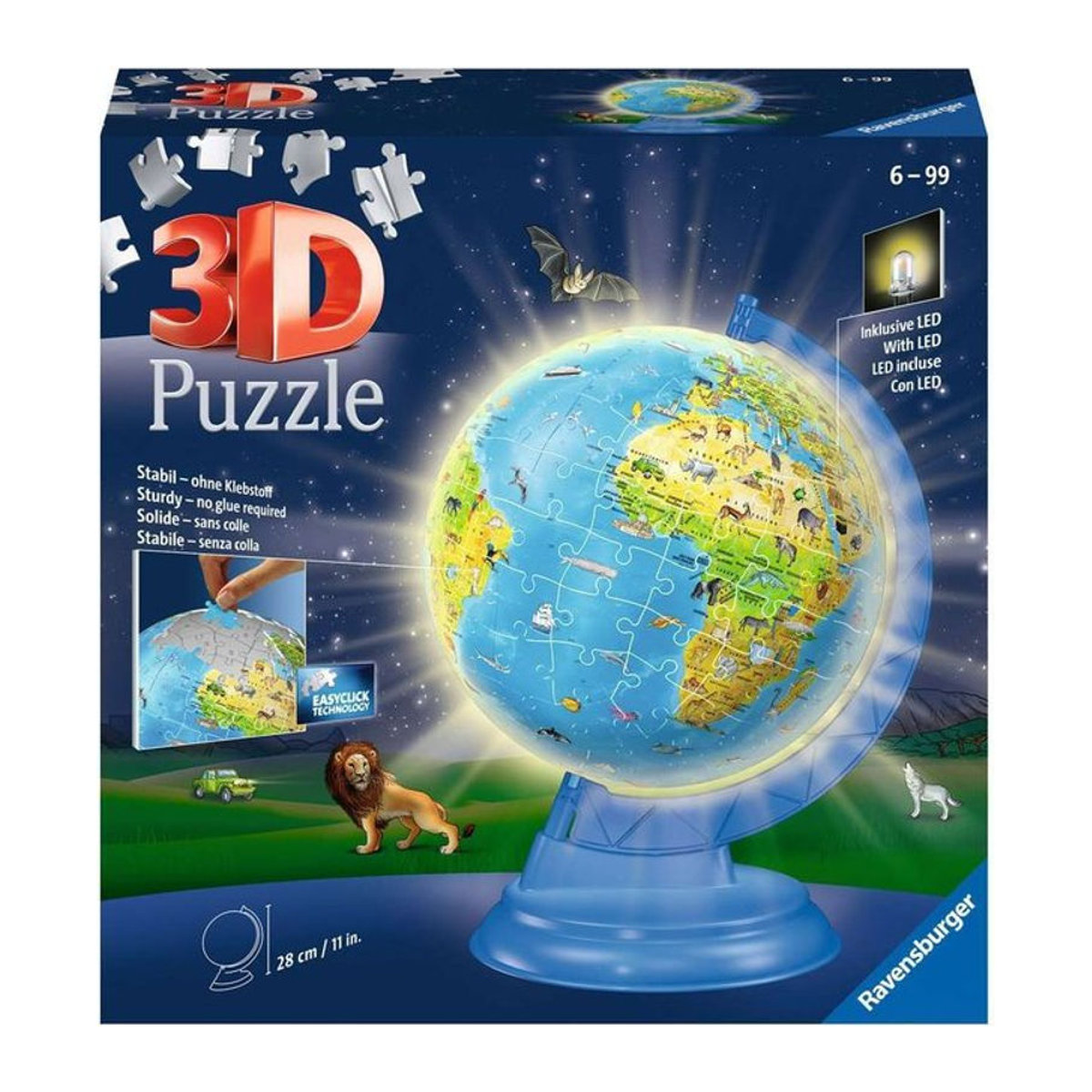 Ravensburger Kinderglobus mit Licht blau politisch aus Kunststoff - Bild 4
