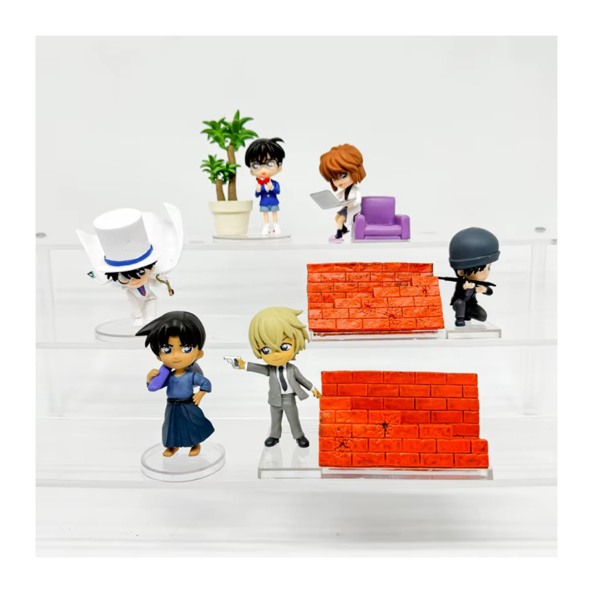 Re-Ment Detektiv Conan Blind Box Set mit 6 Anime Figuren aus Kunststoff, mehrfarbig - Bild 2