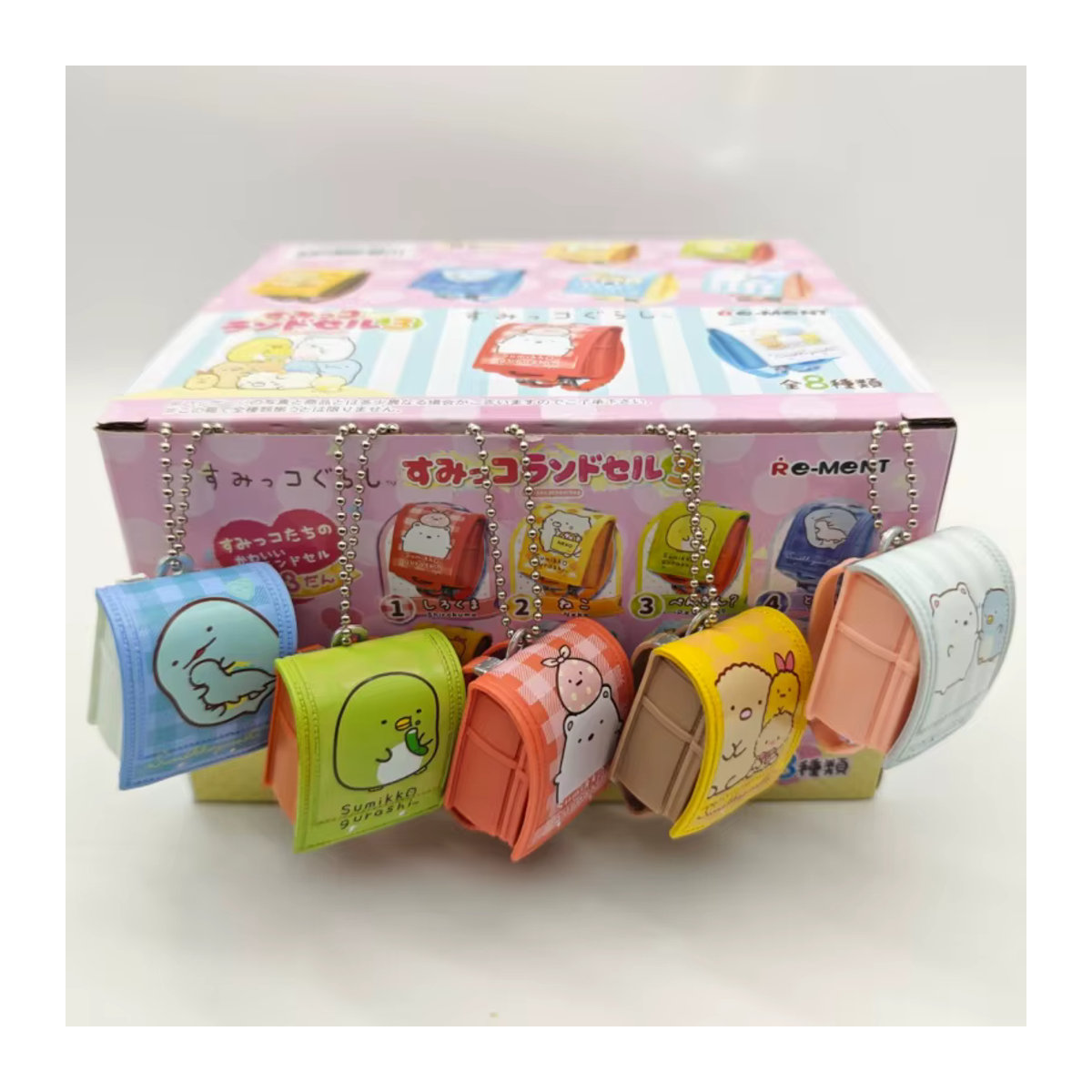 RE-MENT Sumikko Gurashi Mini-Schultertaschen Blind Box mit Shirokuma, Tonkatsu und Neko als mehrfarbige Kunststoff-Miniatur-Figuren - Bild 3