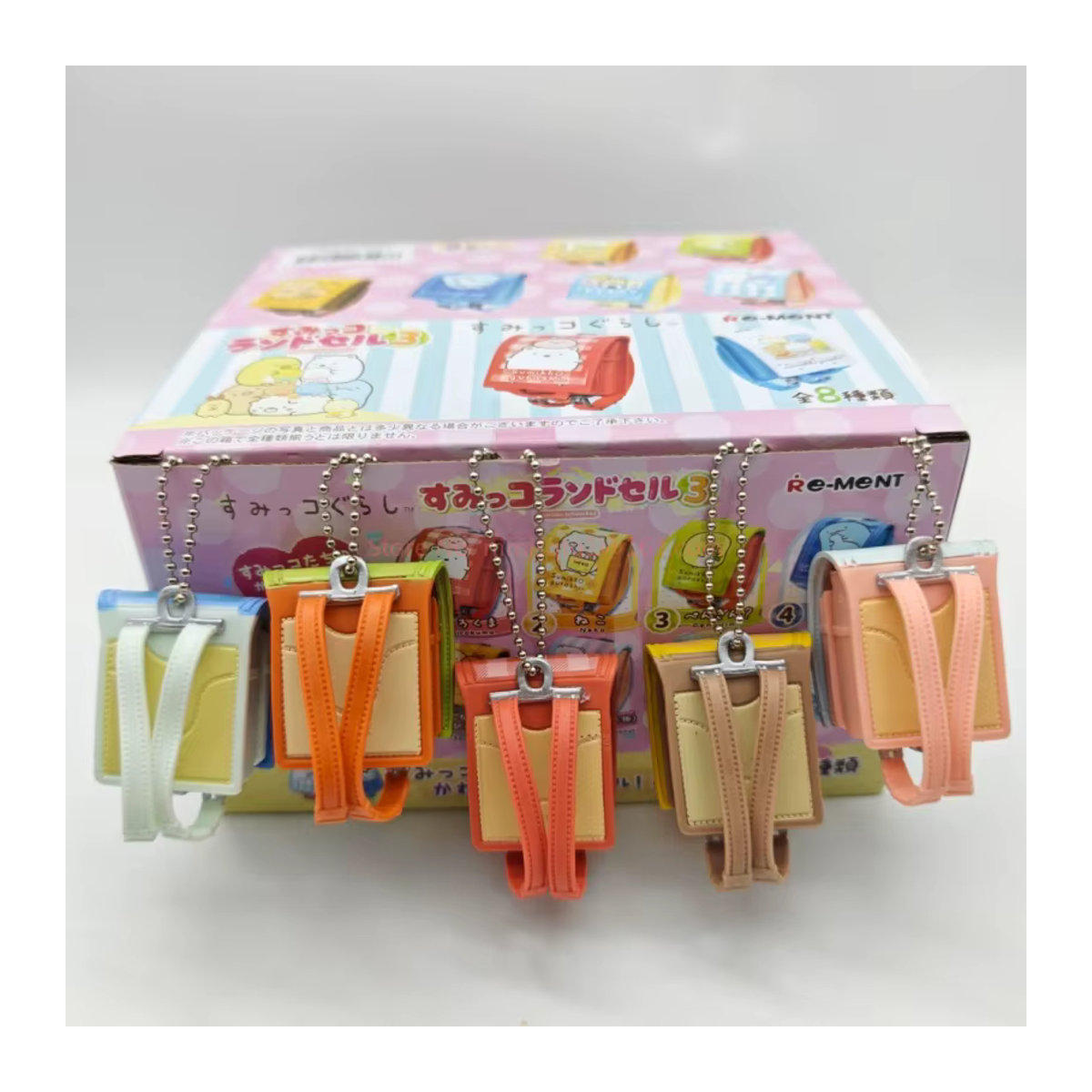 RE-MENT Sumikko Gurashi Mini-Schultertaschen Blind Box mit Shirokuma, Tonkatsu und Neko als mehrfarbige Kunststoff-Miniatur-Figuren - Bild 5