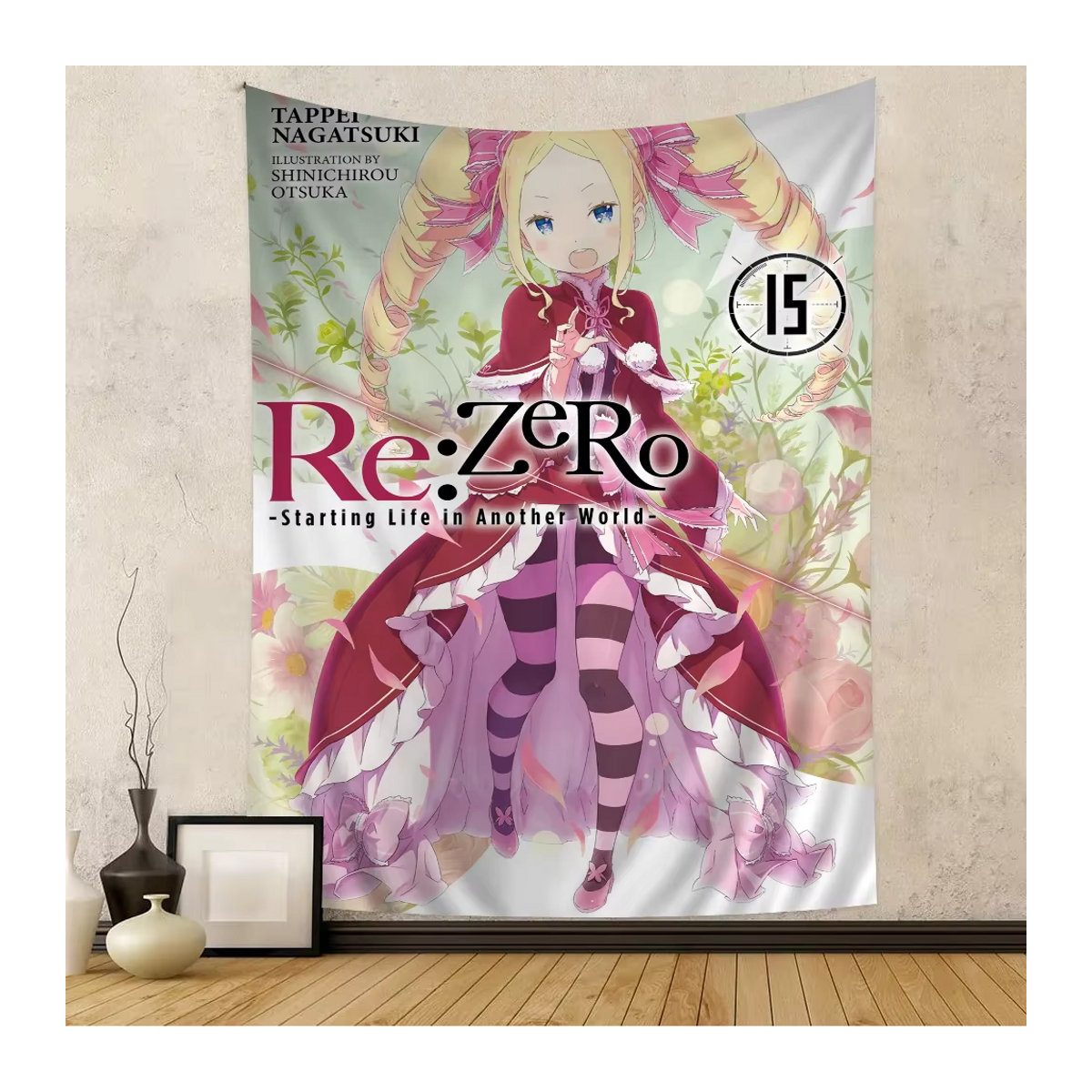 Re Zero Anime Wandteppich mit floralem Hippie Design von Potdemiel, mehrfarbig, B/H: 70 x 70 cm - Bild 3