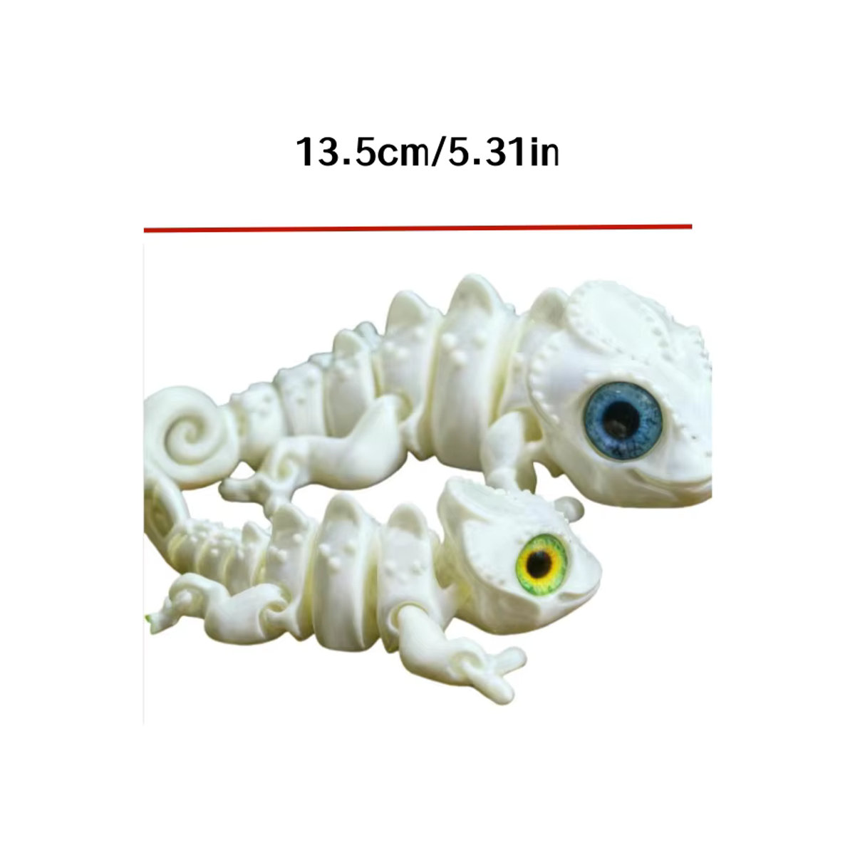 Realistische 3D-gedruckte Drachen-Eidechse als Aquarium-Dekoration aus Kunststoff in Weiß - Bild 6