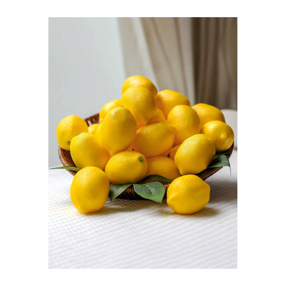 Realistische künstliche Zitronen mit Blättern aus Kunststoff, gelb, Deko-Obst für deine Küche - Bild 2