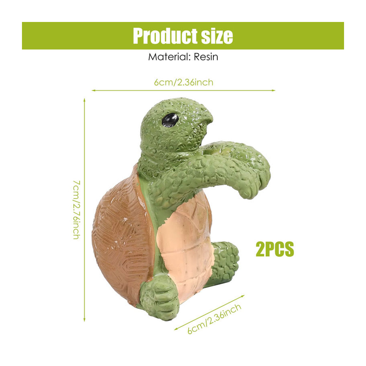 Realistische Schildkröten-Statue aus Kunstharz als hängende Topfdekoration in Braun und Mehrfarbig - Bild 6