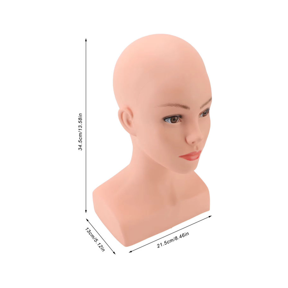 Realistischer Mannequin Kopf mit Schultern aus weichem PVC in Beige zur Präsentation von Hüten, Brillen und Make-up - Bild 3