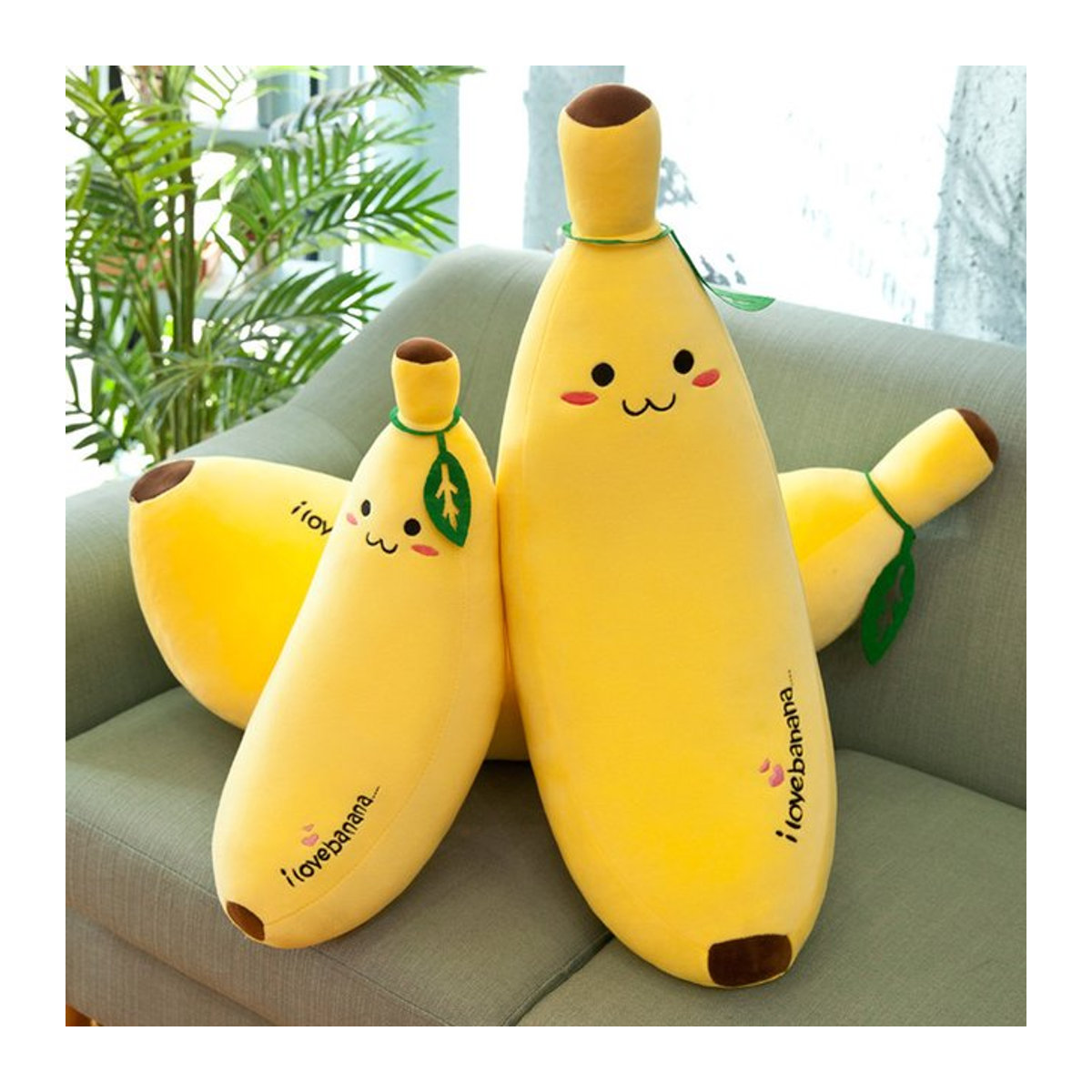 Realistisches Bananen-Plüschkissen aus weichem Stretch-Kristall-Baumwollplüsch als dekoratives Obst-Kissen - Bild 1