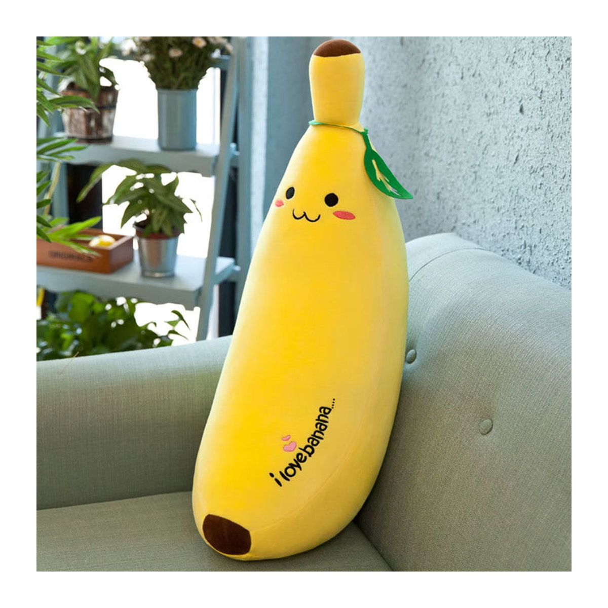 Realistisches Bananen-Plüschkissen aus weichem Stretch-Kristall-Baumwollplüsch als dekoratives Obst-Kissen - Bild 2