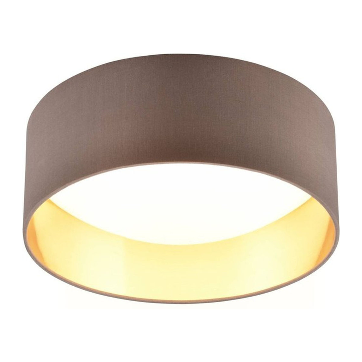 Reality LED-Deckenleuchte Locarno modern in Weiß und Taupe meliert aus Stoff und Kunststoff, Durchmesser: 30 cm, Höhe: 11,6 cm - Bild 1