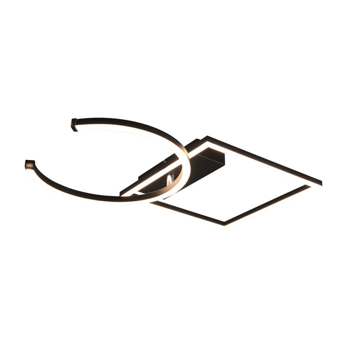 Reality LED Deckenleuchte Modern Minimalistisch in Schwarz aus Metall mit warmweißem Licht, B/H/L: 42 x 7 x 54 cm - Bild 2