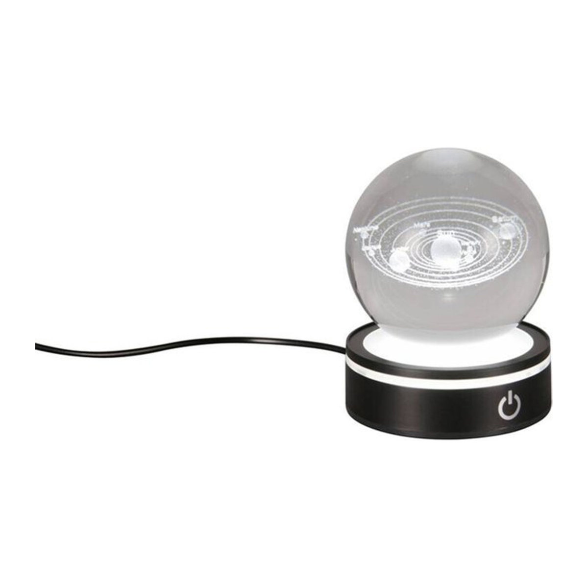 Reality LED-Tischleuchte in Schwarz aus Kunststoff und Glas mit kaltweißem Licht, Höhe: 10 cm, Durchmesser: 8 cm - Bild 1
