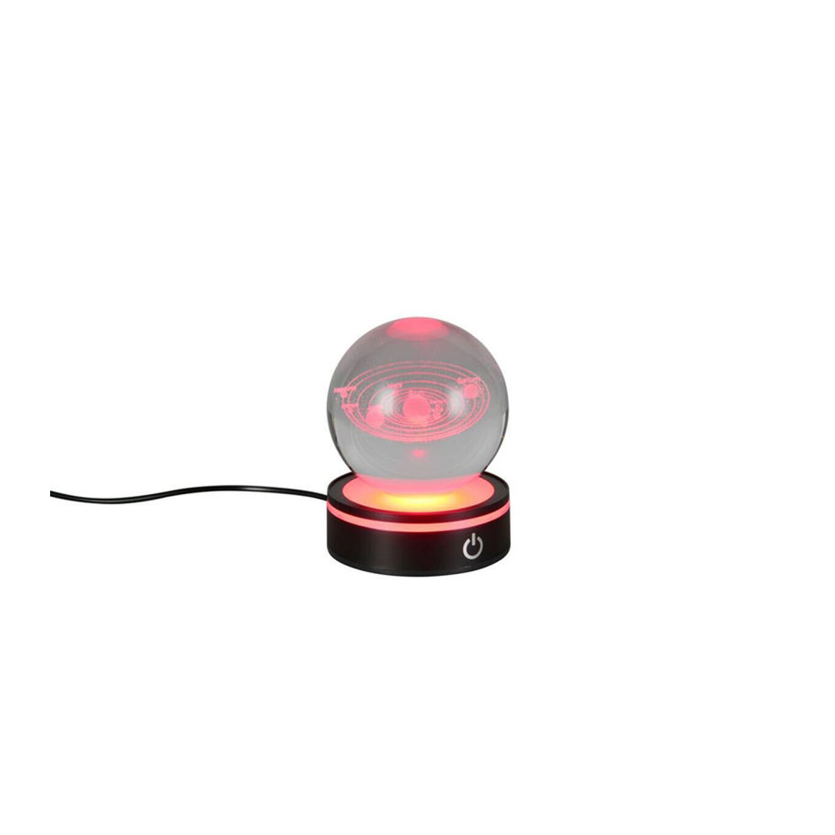 Reality LED-Tischleuchte in Schwarz aus Kunststoff und Glas mit kaltweißem Licht, Höhe: 10 cm, Durchmesser: 8 cm - Bild 2