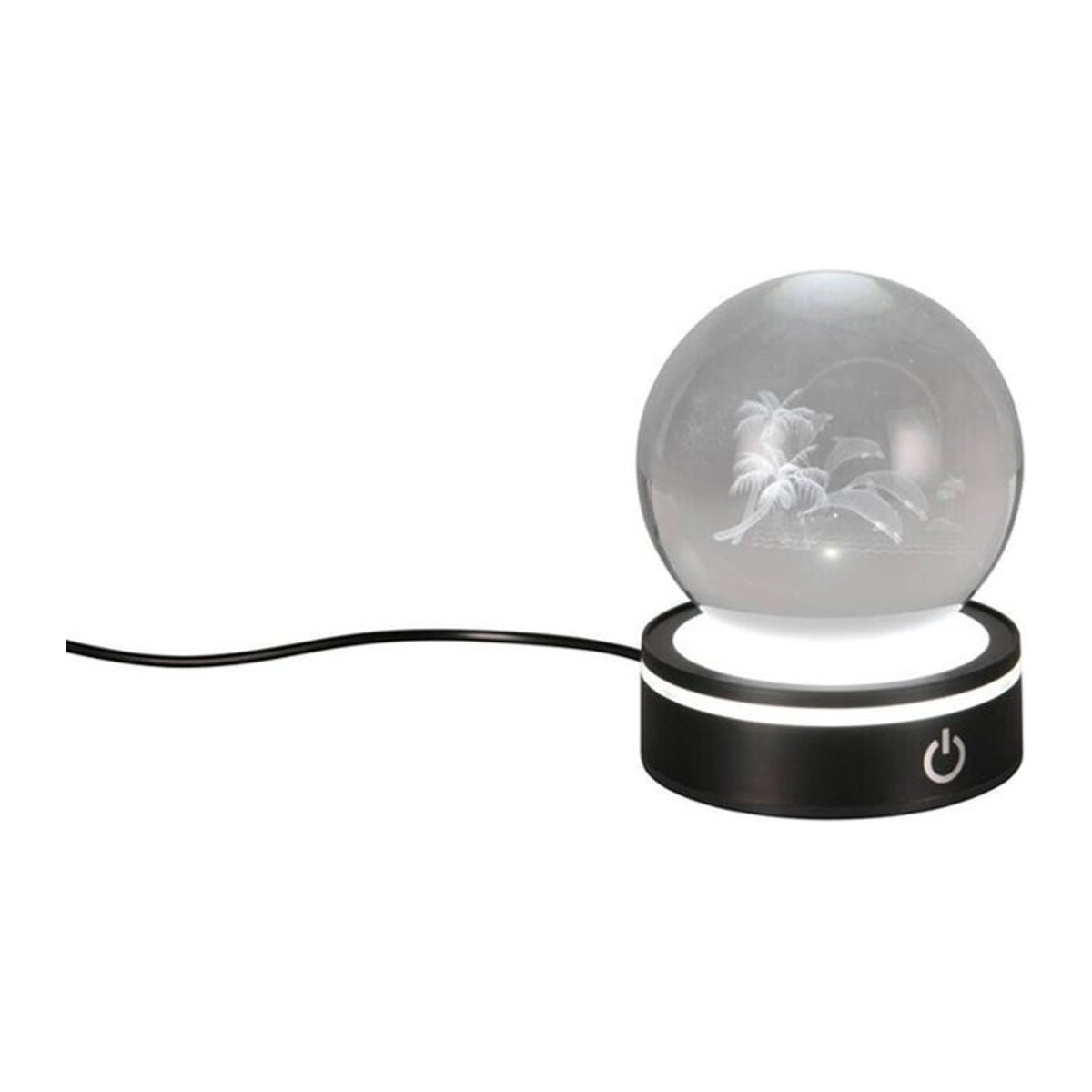 Reality LED-Tischleuchte Modern aus Glas und Kunststoff in Schwarz/Weiß mit kaltweißem Licht, Höhe: 10 cm, Durchmesser: 8 cm - Bild 1