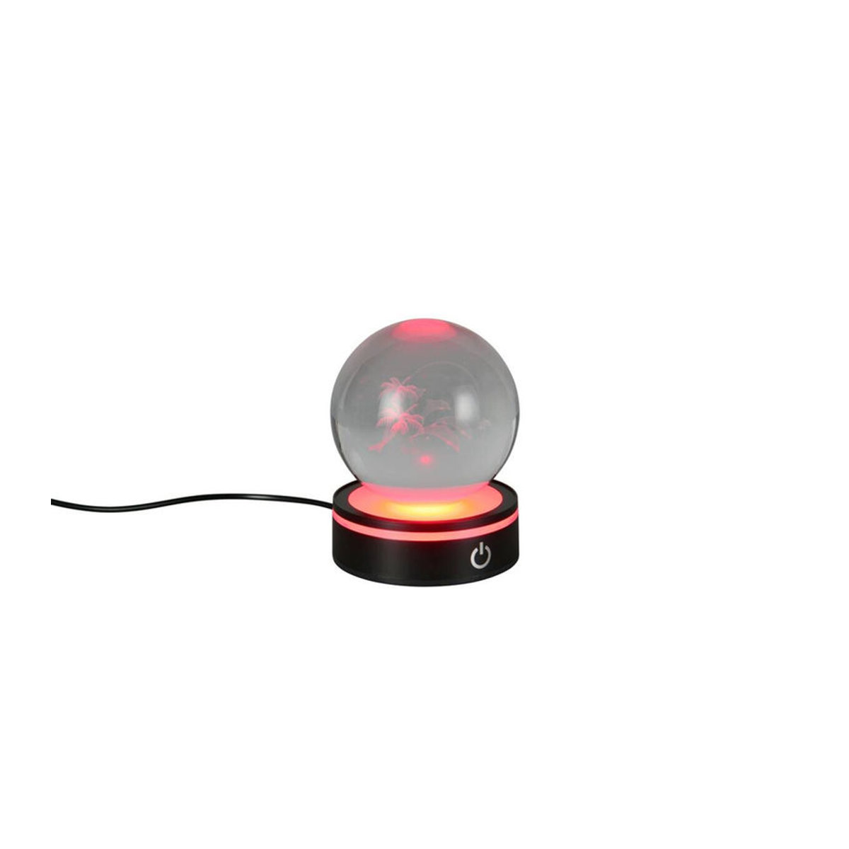 Reality LED-Tischleuchte Modern aus Glas und Kunststoff in Schwarz/Weiß mit kaltweißem Licht, Höhe: 10 cm, Durchmesser: 8 cm - Bild 2