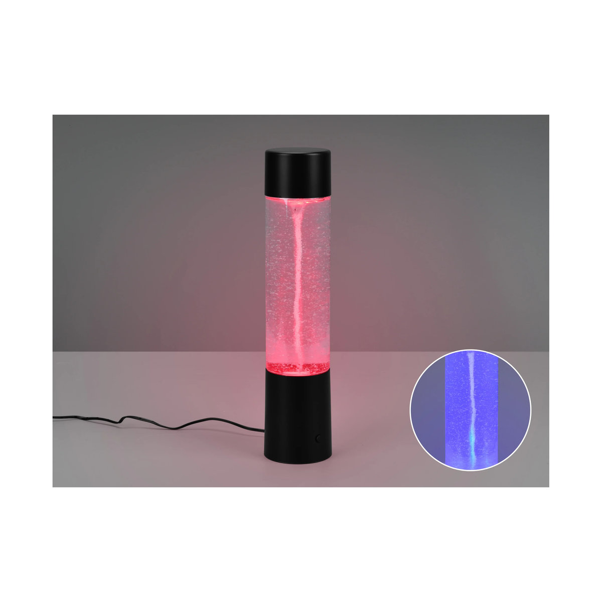 Reality Leuchten Tischleuchte Tornado RGB LED Farbwechsler aus Acryl in Schwarz und Transparent, Höhe: 34 cm, Durchmesser: 7 cm - Bild 2