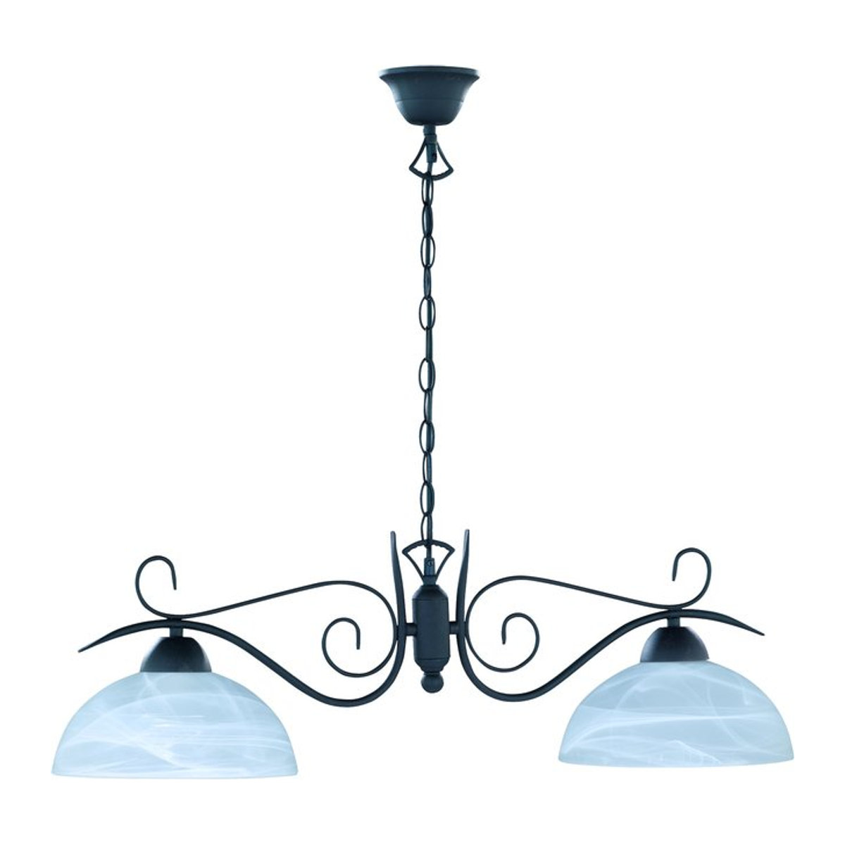 Reality Trio Ardennes Pendelleuchte im Landhausstil, Rostfarben und Beige - Bild 1
