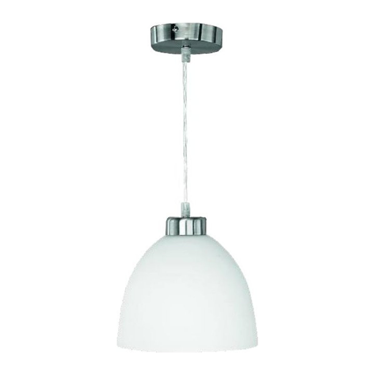 Reality Trio Pendelleuchte Modern in Nickel matt mit weißem Opalglas, Durchmesser: 20 cm - Bild 1