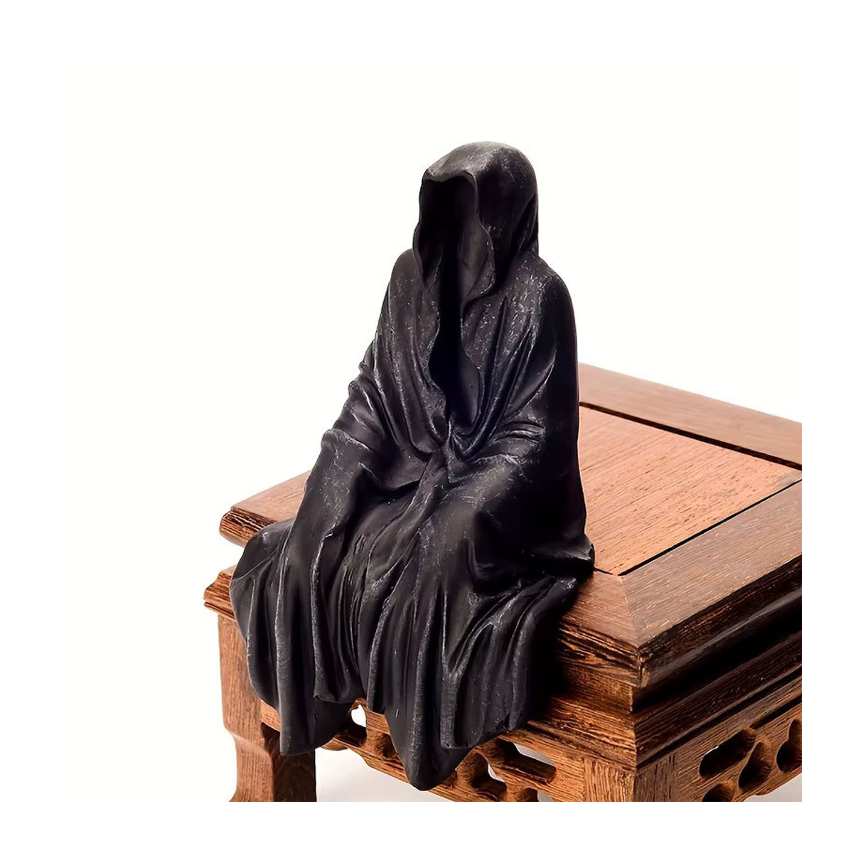 Reaping Trost Creeper Reaper Sitzstatue Gothic Desktop Deko aus Kunstharz in Schwarz - Bild 3