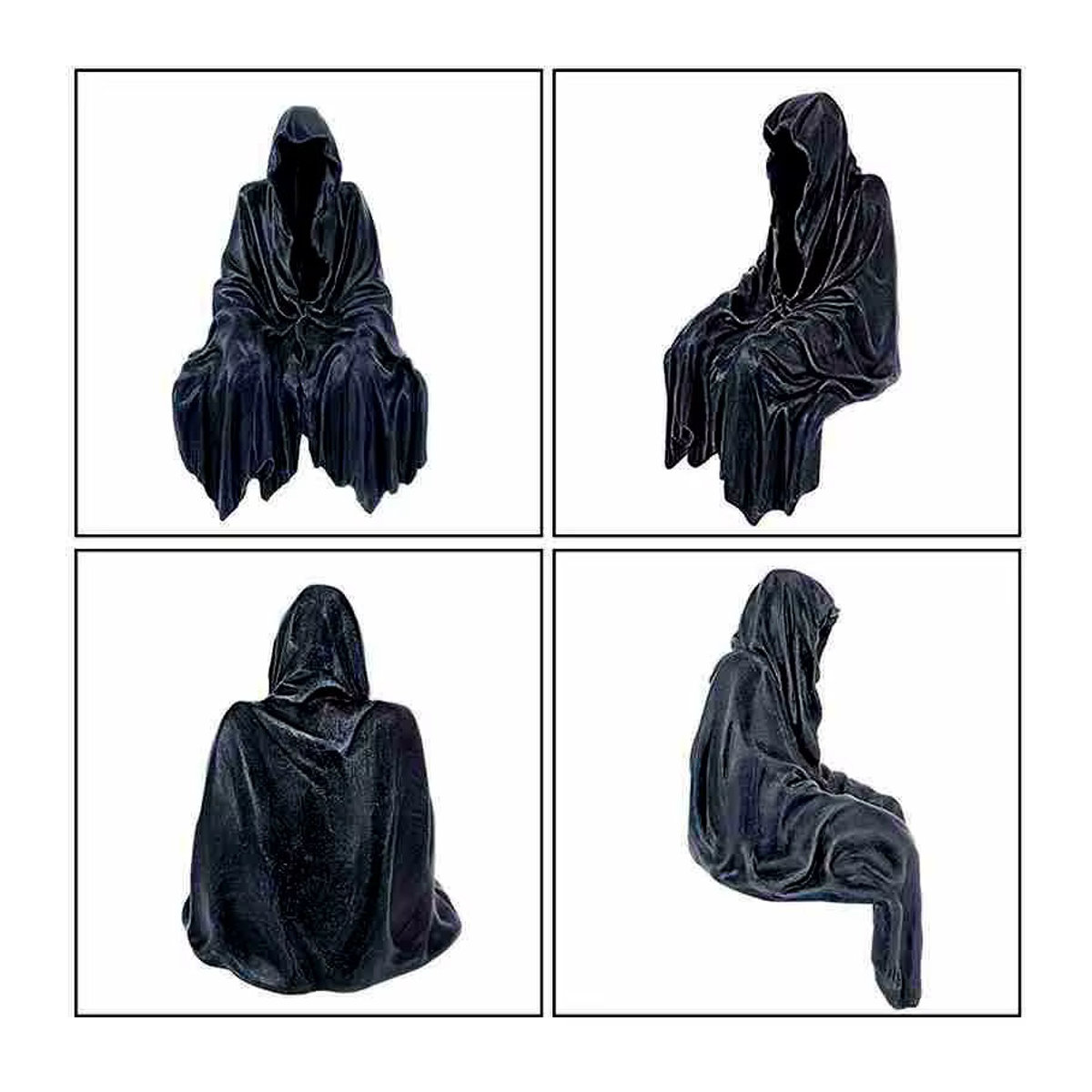 Reaping Trost Creeper Reaper Sitzstatue Gothic Desktop Deko aus Kunstharz in Schwarz - Bild 5