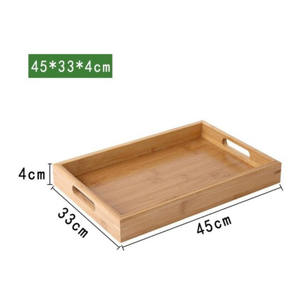 Rechteckige Aufbewahrungsschale aus Bambus in Braun im Vintage-Design, B/T/H: 45 x 33 x 4 cm - Bild 1