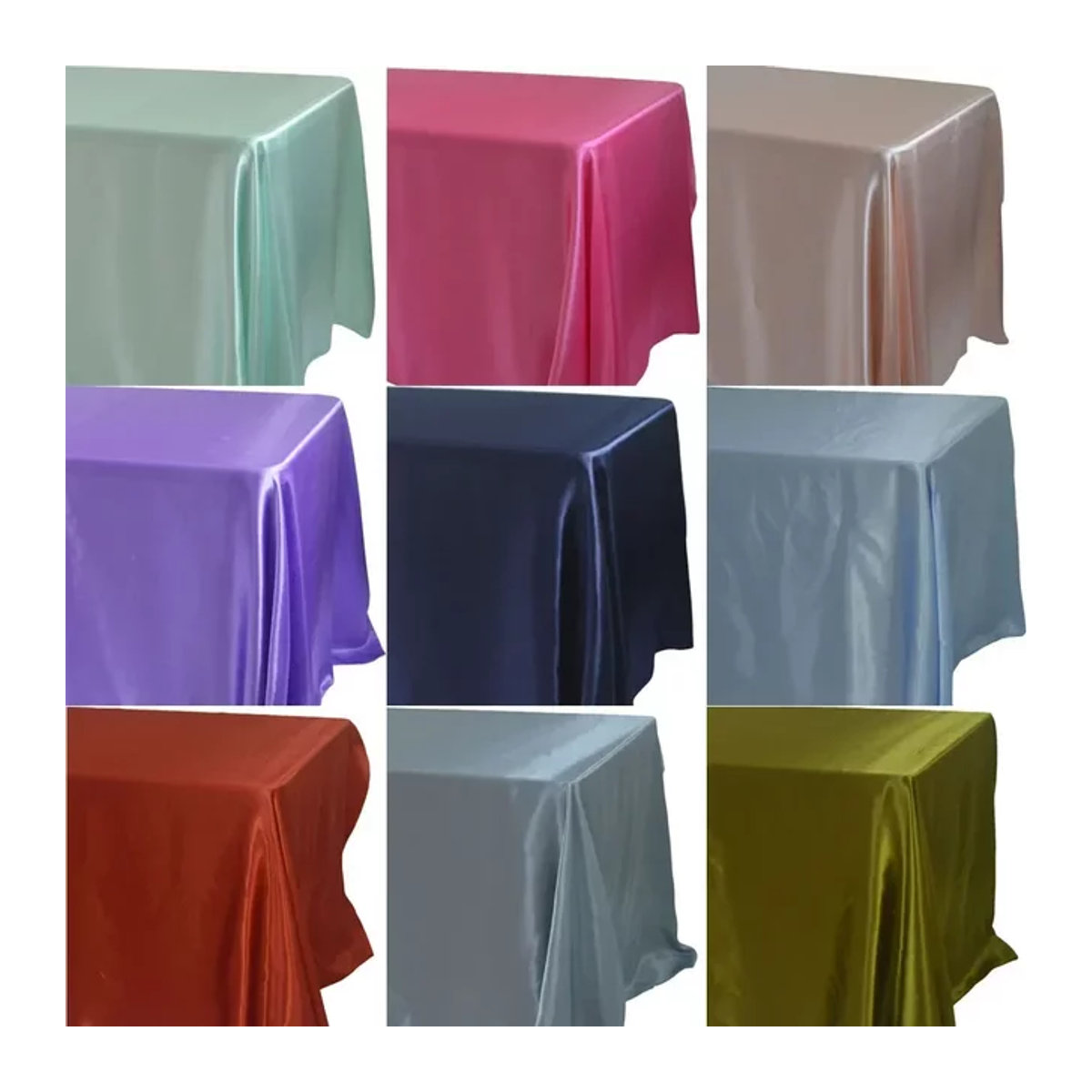 Rechteckige Satin-Tischdecke für Hochzeit, Party und Dekoration, B: 145 cm, L: 180 cm - Bild 1