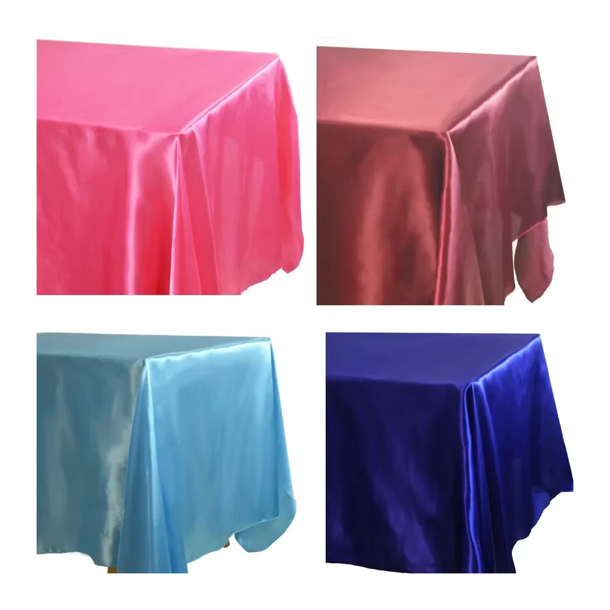Rechteckige Satin-Tischdecke für Hochzeit, Party und Dekoration, B: 145 cm, L: 180 cm - Bild 2