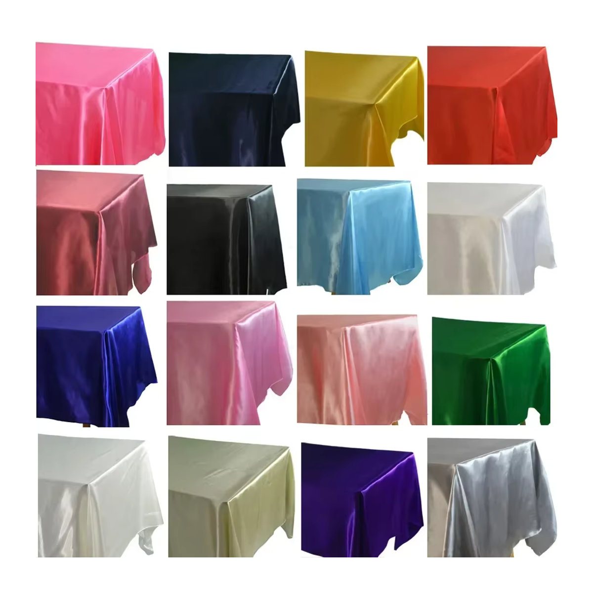 Rechteckige Satin-Tischdecke für Hochzeit, Party und Dekoration, B: 145 cm, L: 180 cm - Bild 3