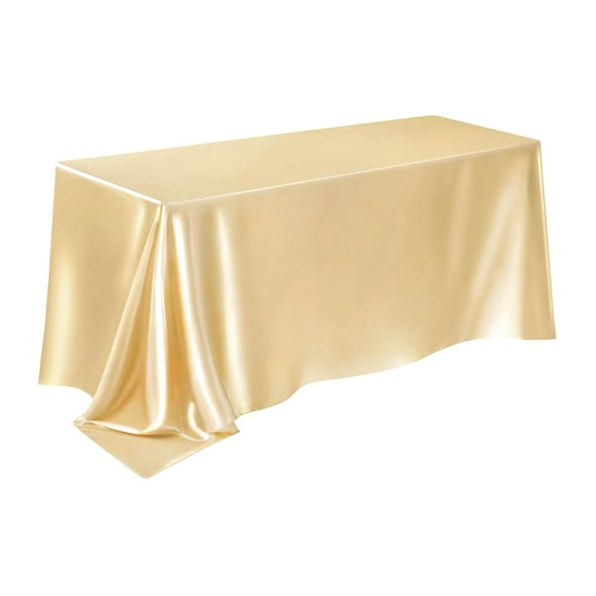 Rechteckige Satin-Tischdecke für Hochzeiten und Partys in Beige oder Gold - Bild 1